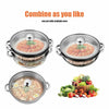 3TIER4PC INDUCTION HOB STAINLESS STEEL 28CM STEAMER POT PAN COOKER SET GLASS LID