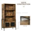 Vintage Industrial Bookcase Cabinet Tall Display Storage Shelving Unit Furniture
