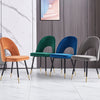 2 4 6 Dining Chairs Velvet Padded Seat Metal Legs Kitchen Dining Room