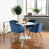 1 x Modern Velvet Dining Chair Make-up Chair Kitchen Office Lounge Armchair Blue