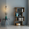 Wood Modern Book Shelves 4 /6 Tier S Shape Bookshelf Case Storage Unit Bookcase