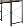 Industrial Wood Top Computer Desk PC Laptop Corner Table w/ Bookcase Home Office