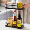 Metal Durable 2 Tie Spice Rack Stand Kitchen Jar Storage Shelf Corner Organiser