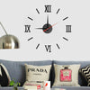3D DIY Wall Clock Roman Numerals Luxury Mirror Sticker Home Decor Living Room
