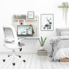 Wall Mounted Computer Desk Folding Laptop Table Cabinet Shelf Home Office White