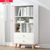 5 Cubes White Bookcase with 2 Drawers Wide Display Shelving Storage Cabinet Unit