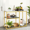 3-Tier Metal Console Table Hallway Storage Display Table Sofa Side Table Home