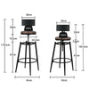 High Adjustable Leather Bar Stool Kitchen Counter Breakfast Chair High Back Seat