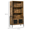 Vintage Industrial Bookcase Cabinet Tall Display Storage Shelving Unit Furniture