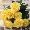 10 Heads Silk Rose Artificial Flowers Bunch Bouquet Wedding Home Party Decor UK