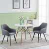2Pcs Velvet Dining Chairs 1Pair Living Room Chairs with Armrest and Metal leg