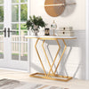Modern Console Table Faux Marble Narrow Entryway Hallway Table Accent Desk 100cm