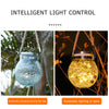 LED Solar Lamp Cracked Glass Ball Hanging Light Outdoor Garden Yard Decor UK
