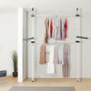 2 Poles 2Bars Telescopic Wardrobe Organizer Hanging Clothes Rail Garment Rack UK