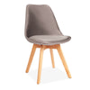 Tulip Pyramid Velvet Dining Chair Upholstered Seat With Solid Wooden Legs