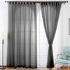 Pair Plain Voile Curtain Panel Net Tulle Door Window Screen Curtain /W Slot Top