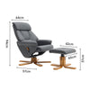 Executive Swivel Lounge Recliner Chair High Back &Footstool Armchair Padded Sofa