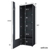 High Gloss Display Cabinet Black Cupboard Tall Storage Sideboard with LED Lights