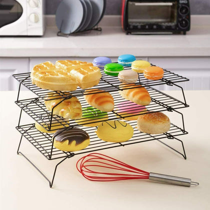 Stackable Metall Wire Cake Cooling Tray Non-Stick Cake Baking Stand Rack