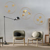 Metal Ginkgo Leaf Wrought Iron Hanging Ornament Gold Round Home Wall Decoration