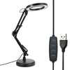 LED Large Lens Lighted Lamp Top Desk 8x Magnifier Magnifying Glass 3-Level Light