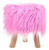 LUXURY WOODEN FOOTSTOOL OTTOMAN POUFFE STOOL FOOT REST PADDED SEAT BEDROOM ROUND