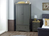 Carden Bedroom Dark Grey Bedside Cabinet 2 Door Wardrobe 7 3+2 Chest of Drawers