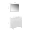 Bathroom Furniture Set 3 Piece High Gloss White Chipboard Furniture