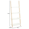 White & Bamboo 4 Tier Modern Ladder Wall Shelf/Bookcase Display Rack #261