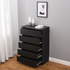 Home Matt Black Chest Of 5 Drawers Bedroom Furniture Hallway Storage Cabinet UK