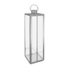 Chrome Glass Designe Large Metal Candle Holder Floor Lantern Hurricane Windproof