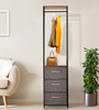 Tall Industrial Furniture Metal Open Wardrobe Narrow Clothes Storage Rail Hanger