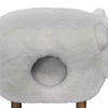 Animal Design Fluffy Stool Cute White Bear Kids Seat Ottoman With Cat Kitten Bed