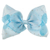 8" Inch Large Crystal Diamante Rhinestone Grosgrain Ribbon Bow Hair Clip Girls