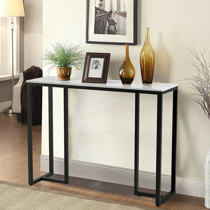 Sturdy Marble Top Console Table Sofa Side Table for Hall Entryway Home Furniture