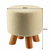 Luxury Chic Wooden Footstool Ottoman Pouffe Stool Foot Rest Padded Seat Bedroom