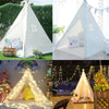 Cotton Canvas Kids Teepee Tent Children Wigwam Indoor Outdoor Play House 4 Poles