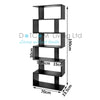 Wood Bookcase Bookshelf S Shape 6 Tier Shelves Free Shelving Storage Unit