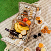4 Person Luxury Wicker Basket Outdoor Picnic Hamper Set with Rug/Blanket Willow
