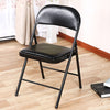 BLACK METAL FOLDING CHAIR FOLDABLE COMPUTER DESK OFFICE PARTY BACK REST CHAIRS