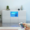 Sideboard Storage Cupboard High Gloss 3 Door TV Unit Cabinet RGB LED Lights