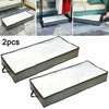 2Pcs Underbed Clothes Storage Bags Zipped Organizer Wardrobe Cube Closet Boxes
