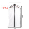 10X Polythene Clear Garment Covers Dress Suit Coat Protector Dustproof Zip Bag