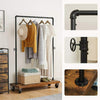 Industrial Style Wardrobe Clothes Rail Shoe Rack Storage Wheels Closet Garment
