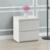 Modern Bedside Table Cabinet with 2 Drawers Nightstand Bedroom White Black NEW