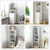 Corner Home Storage Cabinet Display Bookcase Bookshelf w/ Drawers Shelving White