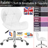 Fabric Cushioned Computer PC Desk Office 360° Swivel Chair Chrome Legs Adjustabl