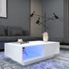 White High Gloss LED Modern Coffee Table Wooden Drawer Storage Living Room