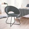 BTFY Grey Velvet Accent Chair w/ Metal Legs | for Bedroom, Dining & Living Room
