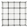 16 Metal Wire DIY Storage Cubes Bookcase Shelving Unit Wardrobe Display Black.